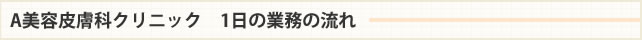 A美容皮膚科クリニック　1日の業務の流れ